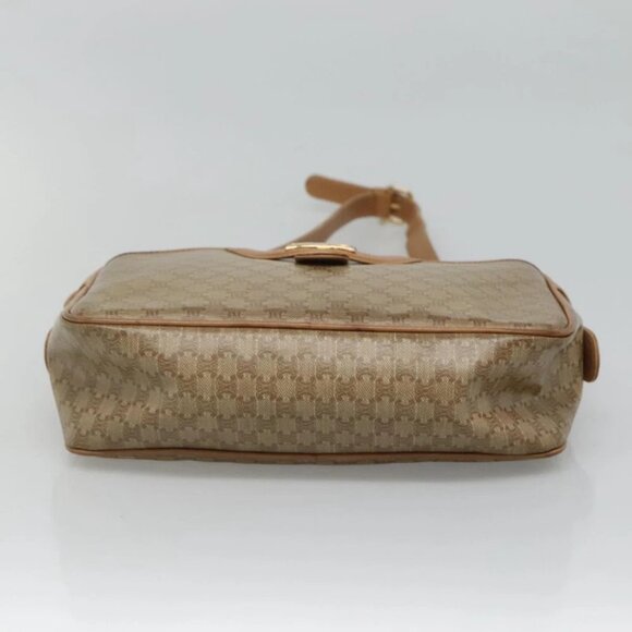 CELINE Macadam Canvas Shoulder Bag PVC Beige Gold - Picture 4 of 16